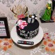Black & White Engagement Fondant Cake Delivery in Delhi NCR