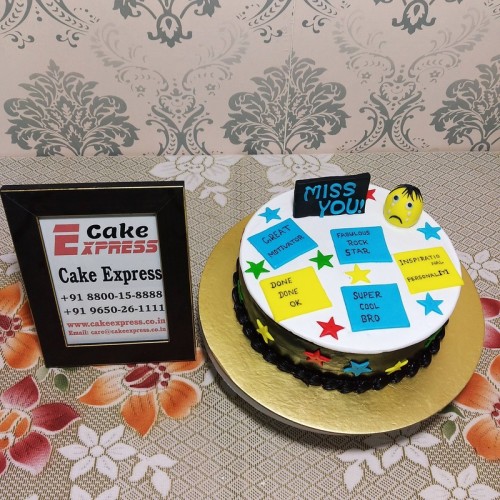 Farewell Theme Semi Fondant Cake Delivery in Delhi NCR