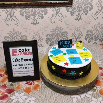 Farewell Theme Semi Fondant Cake