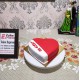 Red & White Love Fondant Cake Delivery in Delhi