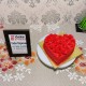 Hot Red Valentine Heart Fondant Cake Delivery in Delhi