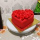 Hot Red Valentine Heart Fondant Cake Delivery in Delhi