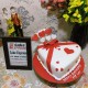 Romantic Heart Fondant Cake Delivery in Delhi NCR