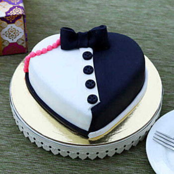 Him & Her Heart Fondant Cake