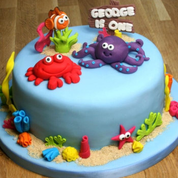 Sea Themed Fondant Cake Sea Themed Fondant Cake