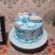 Baby Shower Light Blue Fondant Cake Delivery in Delhi NCR