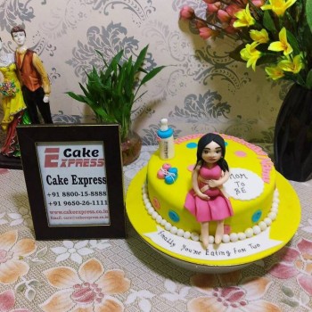 Pregnant Women Theme Fondant Cake