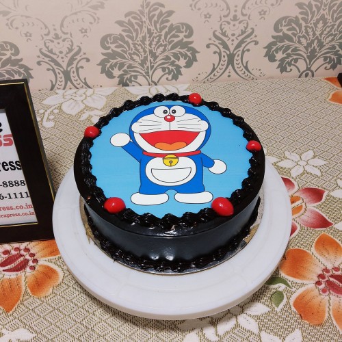 Doraemon Round Chocolate Photo Cake Delivery in Delhi NCR