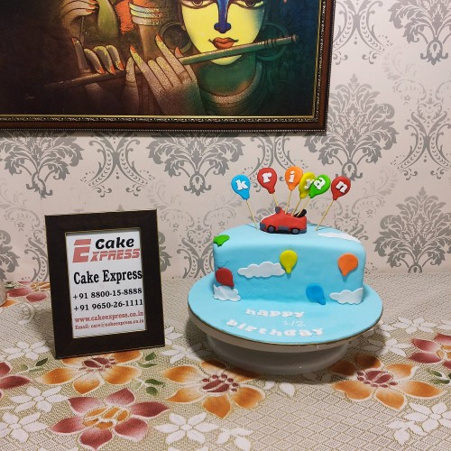 6 Month Birthday Fondant Cake Delivery in Delhi NCR