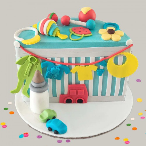 All Things Baby Half Year Birthday Fondant Cake Delivery in Delhi NCR