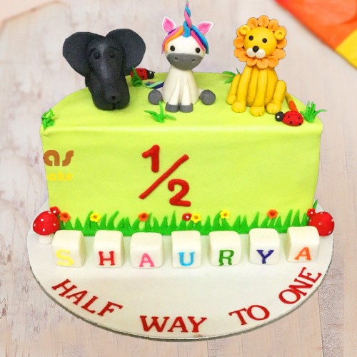 Halfway To One Fondant Cake Delivery in Delhi NCR