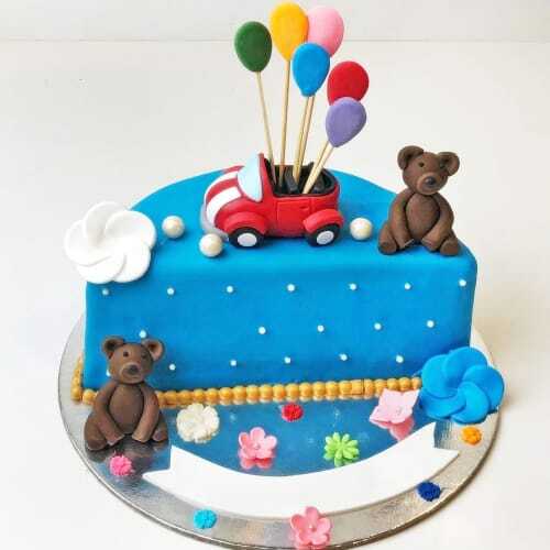 Happy Half Year Kids Birthday Fondant Cake Delivery in Delhi NCR