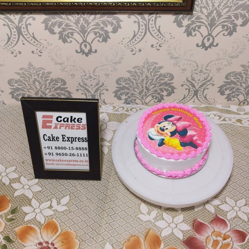 Disney Minnie Mouse Round Photo Cake Delivery in Delhi