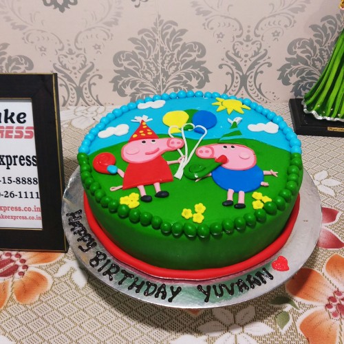 George & Peppa Pig Designer Cake Delivery in Delhi