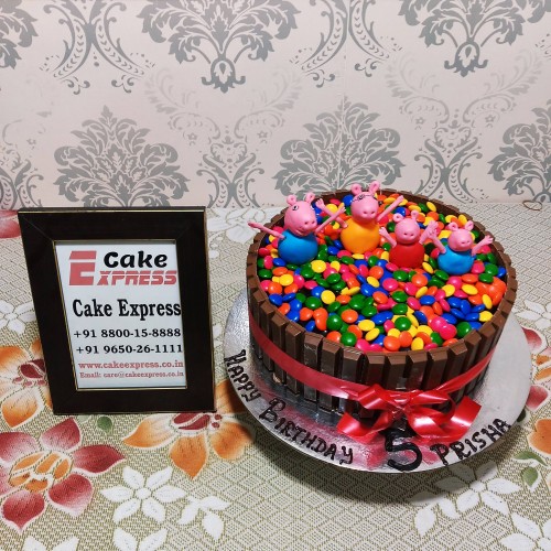 Peppa Pig Chocolate Gems Cake Delivery in Delhi