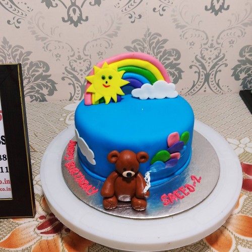 Rainbow Bear Fondant Cake Delivery in Delhi