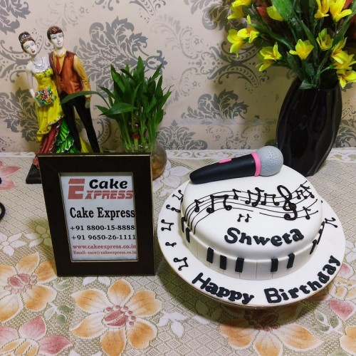 Music Lover Theme Fondant Cake Delivery in Delhi