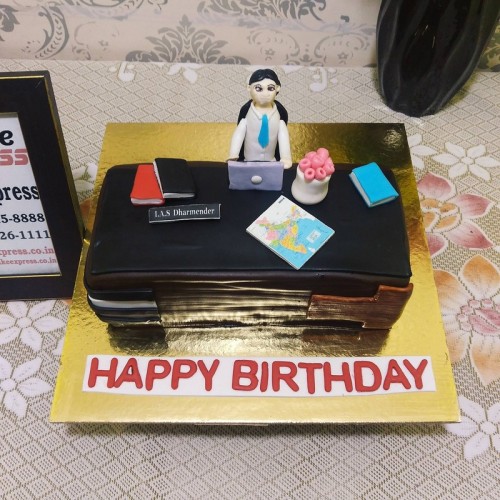 Office Guy Theme Fondant Cake Delivery in Delhi NCR