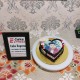Heart Shape Chocolate Photo Cake Delivery in Delhi