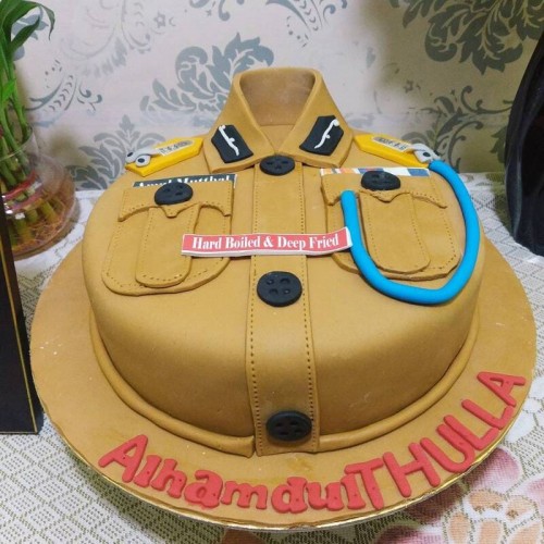 Police Uniform Theme Fondant Cake Delivery in Delhi