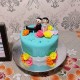 Lovely Couple Anniversary Fondant Cake Delivery in Delhi