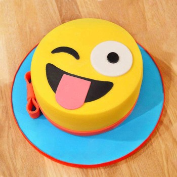 Naughty Wink Emoji Fondant Cake Naughty Wink Emoji Fondant Cake