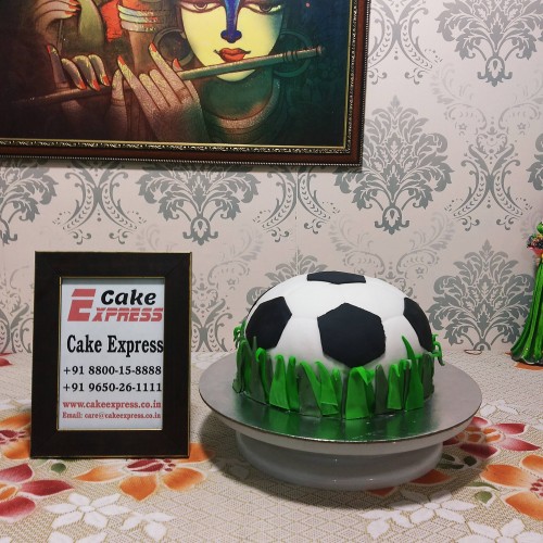 Football Shape Fondant Cake Delivery in Delhi NCR