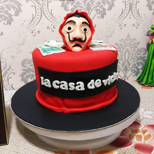 La Casa De Papel Theme Fondant Cake Delivery in Delhi NCR