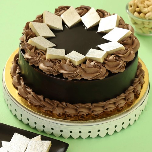 Chocolate Cream Cake With Kaju Katli Delivery in Delhi