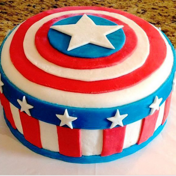 Captain America Theme Fondant Cake