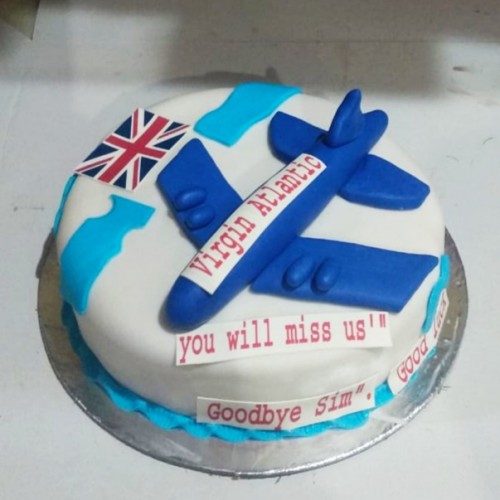 Virgin Plane Birthday Cake Delivery in Delhi
