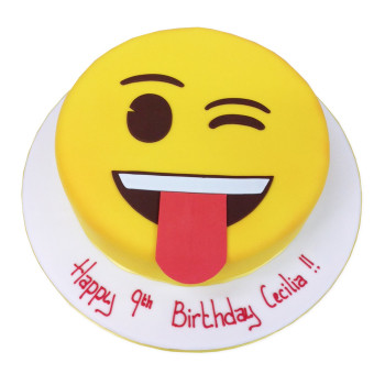 Emoji Wink Fondant Cake Emoji Wink Fondant Cake
