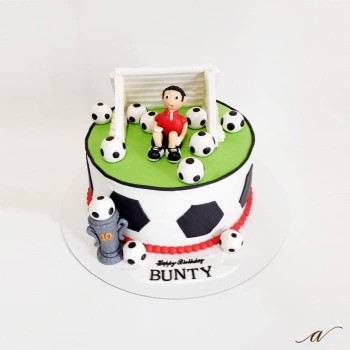 Football Goal Fondant Cake