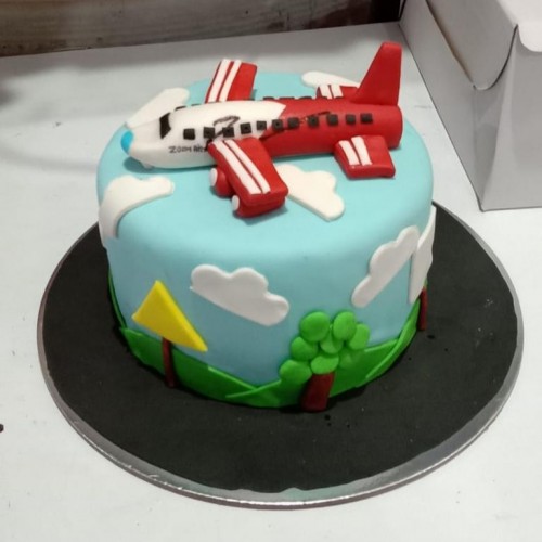 Airplane and Clouds Theme Cake Delivery in Delhi