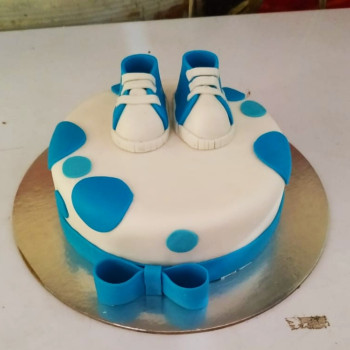 Baby Shoes Theme Fondant Cake Baby Shoes Theme Fondant Cake