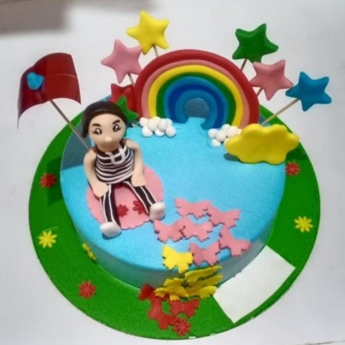 Kid and Rainbow Fondant Cake Delivery in Delhi