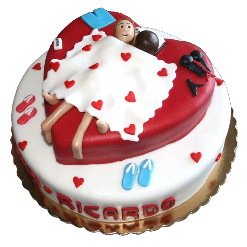 Honeymoon Themed Bachelor Party Cake Delivery in Delhi