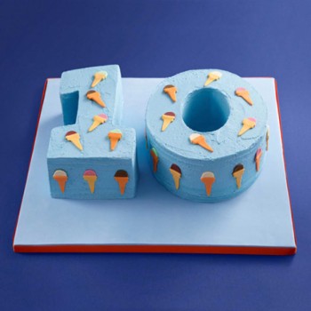 10 Number Blue Cream Cake