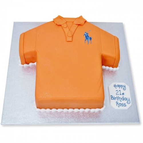 Orange Polo Shirt Fondant Cake Delivery in Delhi