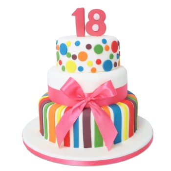Fondant Birthday Cake In Stripes
