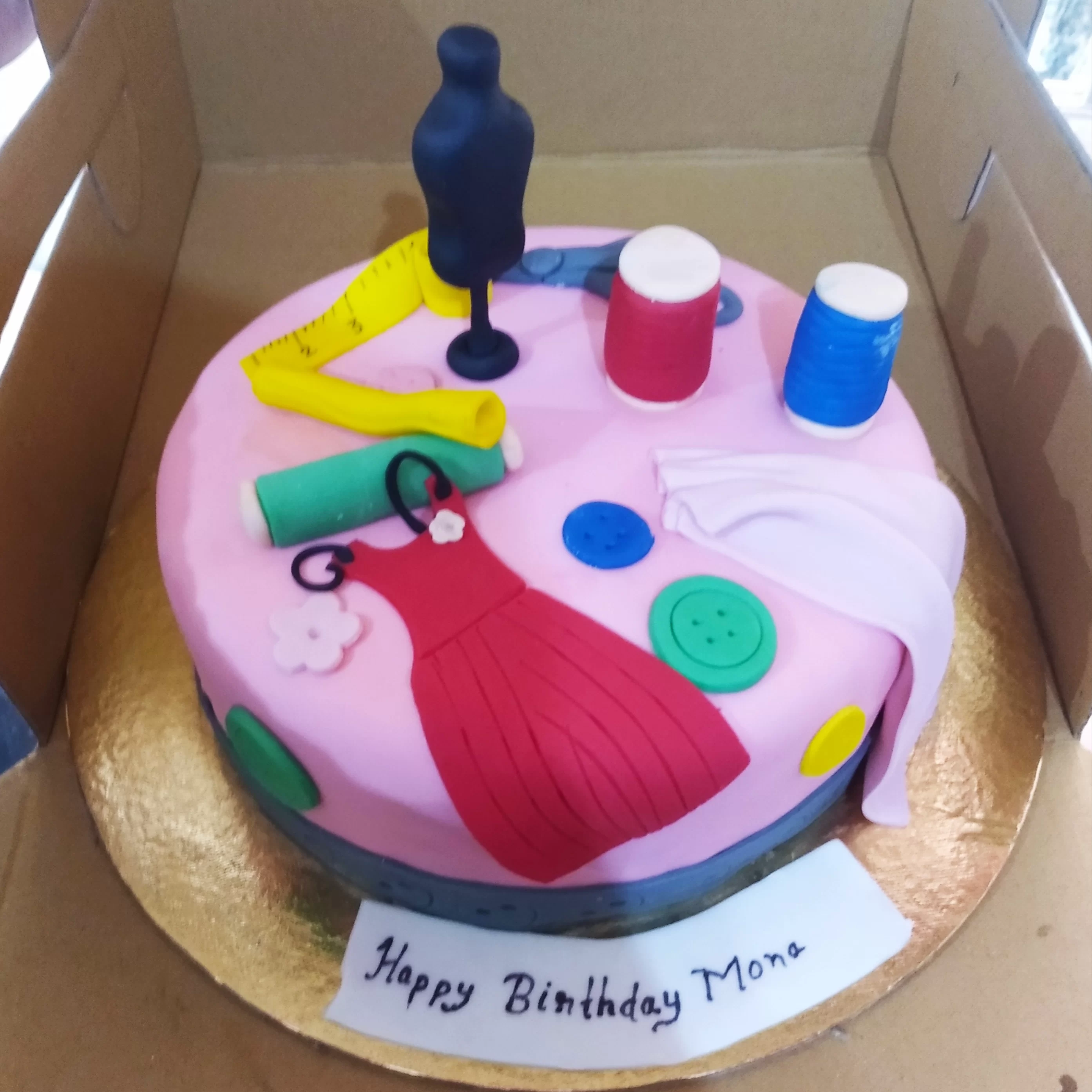 Birthday Cake Decorated With Shower Curtain by All Rights Reserved  @tailortang - Photos.com
