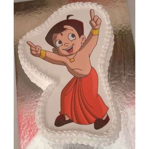 Chota Bheem Cutout Pineapple Cake Delivery in Delhi NCR
