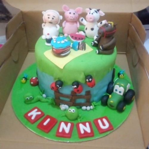 Firm Animal Theme Fondant Cake Delivery in Delhi NCR