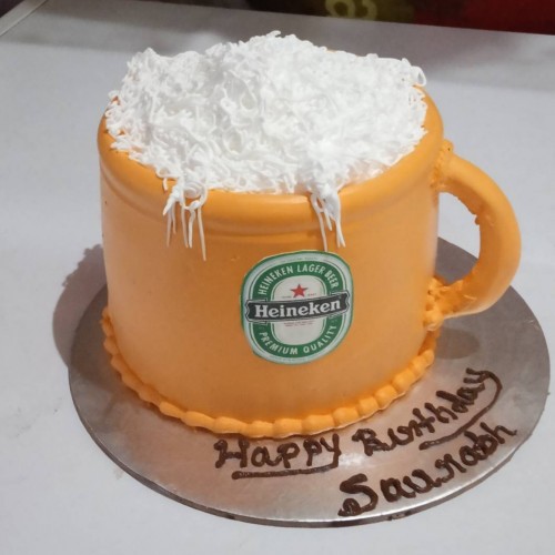 Heineken Beer Mug Cake Delivery in Delhi