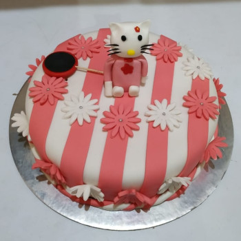 Hello Kitty Theme Fondant Cake