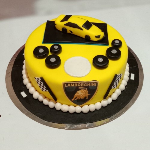 Lamborghini Theme Fondant Cake Delivery in Delhi NCR