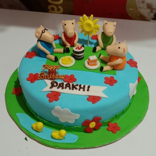 Peppa Pig Family Picnic Theme Cake Delivery in Delhi