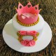 Pink Crown Birthday Fondant Cake Delivery in Delhi NCR
