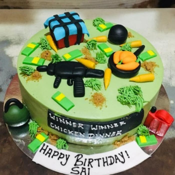 PUBG Birthday Cream Cake PUBG Birthday Cream Cake