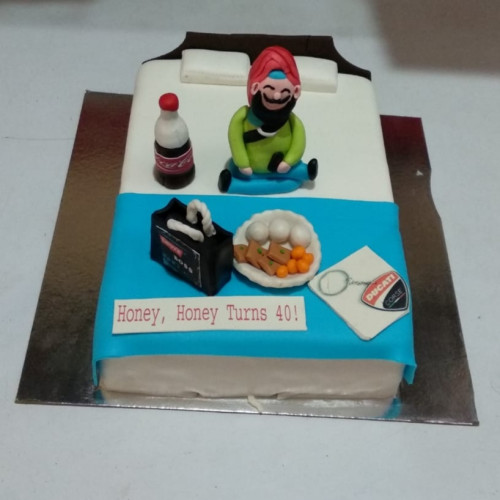 Sardar Ji Sitting on Bed Customized Cake Delivery in Delhi